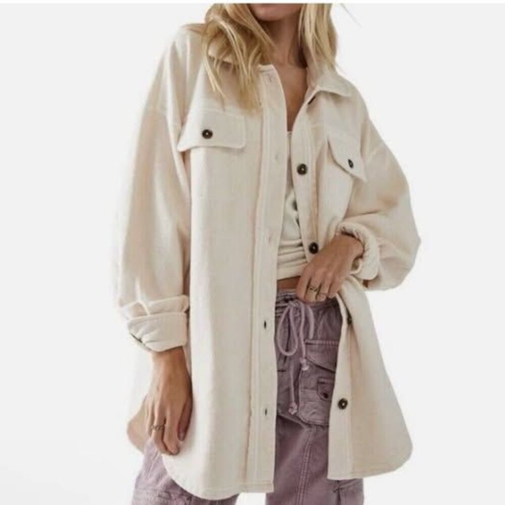 Free People Ruby Jacket Cream Size Medium